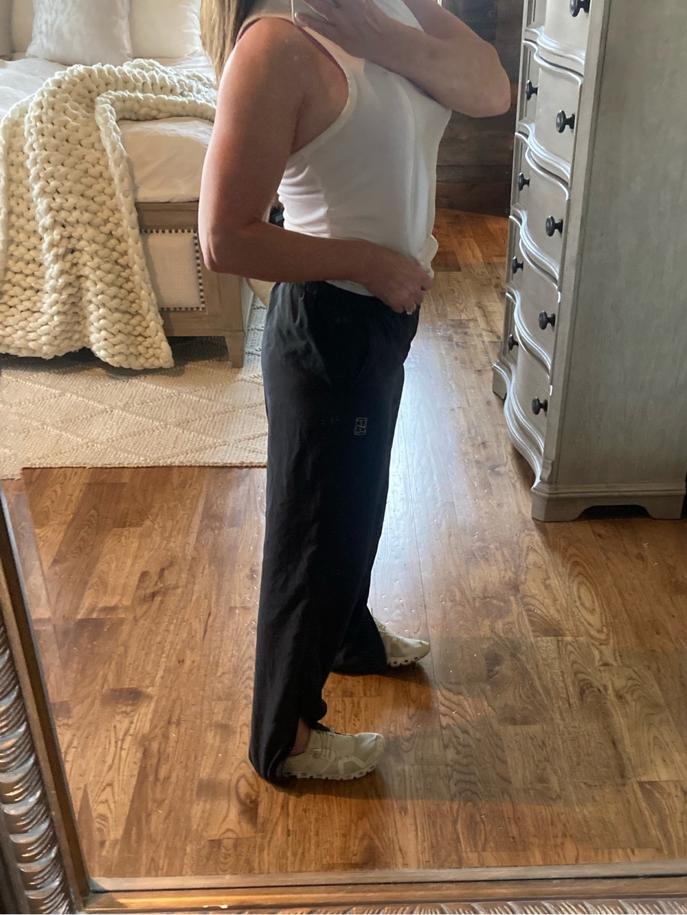 Y2K Nike Black Track Pants Zip Ankle Retro Sportswear
